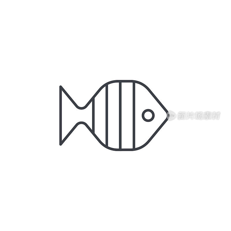 aquarium fish, goldfish thin line icon. Linear vector symbol